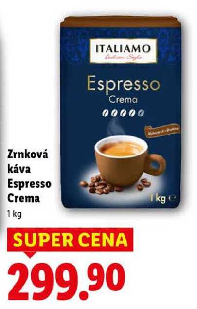 Zrnková káva Espresso Crema, 1 kg