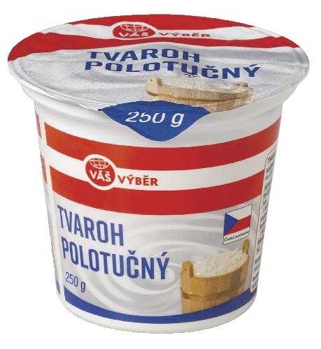 VÁŠ VÝBĚR Tvaroh polotučný, 250 g