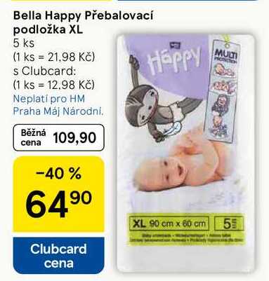 Bella Happy Přebalovací podložka XL, 5 ks  