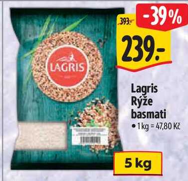 Lagris Rýže basmati, 5 kg