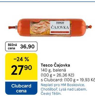 Tesco Čajovka, 140 g, balená  