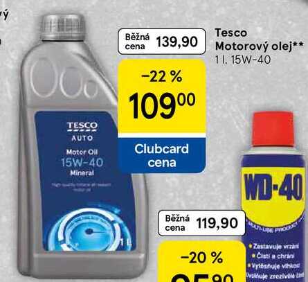 Tesco Motorový olej, 1 l, 15W-40 