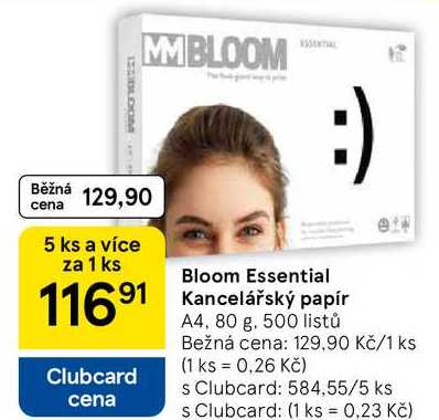Bloom Essential Kancelářský papír A4, 80 g. 500 listů 