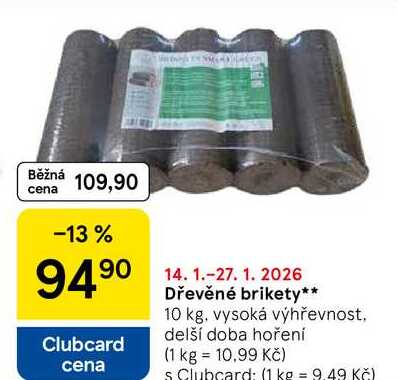 Dřevěné brikety, 10 kg. vysoká výhřevnost. delší doba hoření  