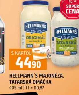 HELLMANN'S MAJONÉZA, TATARSKÁ OMÁČKA 405 ml 