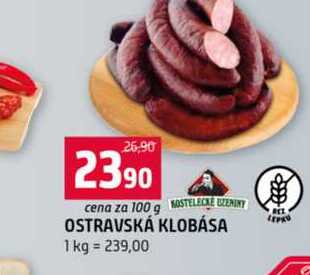 OSTRAVSKÁ KLOBÁSA 1 kg 100g