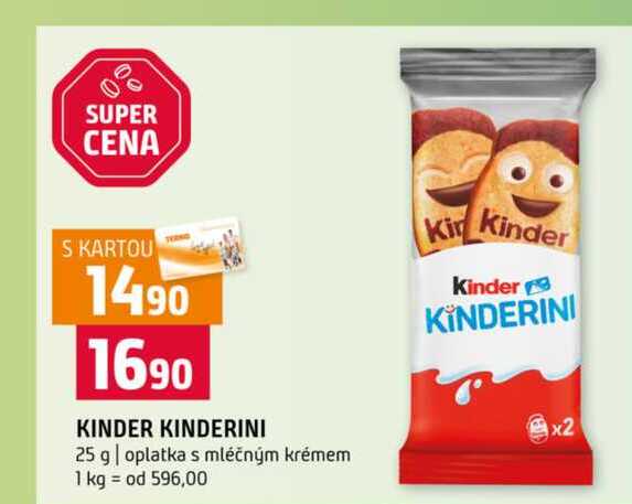 KINDER KINDERINI 25 g oplatka s mléčným krémem 