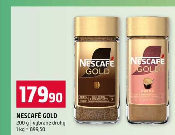 NESCAFÉ GOLD 200 g vybrané druhy 