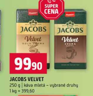 JACOBS VELVET 250 g káva mletá vybrané druhy