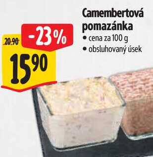 Camembertová pomazánka, cena za 100 g 