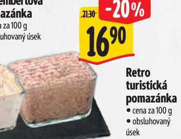 Retro turistická pomazánka, cena za 100 g 