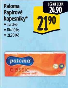 Paloma Papírové kapesníky, 10x 10 ks