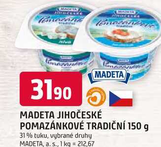 MADETA JIHOČESKÉ POMAZÁNKOVÉ TRADIČNÍ 150 g 31%
