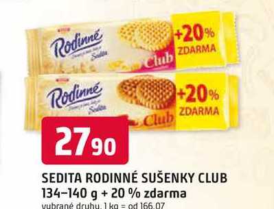 SEDITA RODINNÉ SUŠENKY CLUB 134-140 g + 20% zdarma
