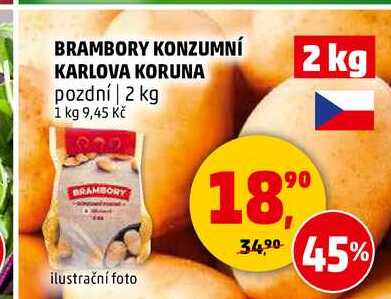 BRAMBORY KONZUMNÍ KARLOVA KORUNA, 2 kg