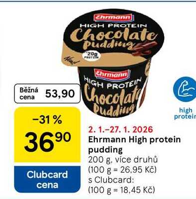 Ehrmann High protein pudding, 200 g, více druhů  