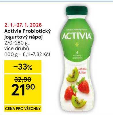 Activia Probiotický jogurtový nápoj, 270-280 g 