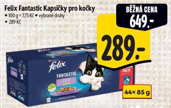Felix Fantastic Kapsičky pro kočky, 44x 85 g 