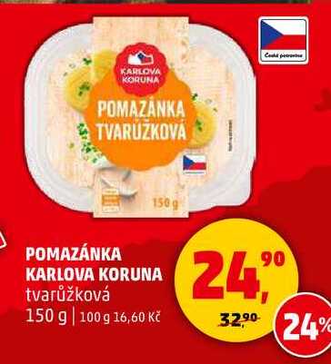 POMAZÁNKA KARLOVA KORUNA tvarůžková, 150 g 