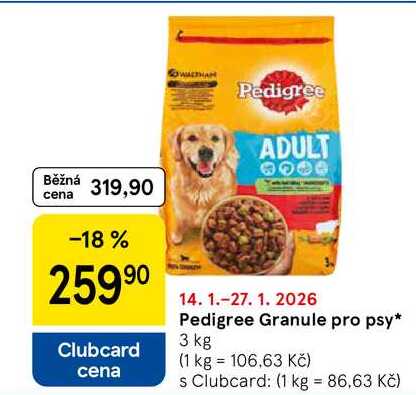 Pedigree Granule pro psy, 3 kg  