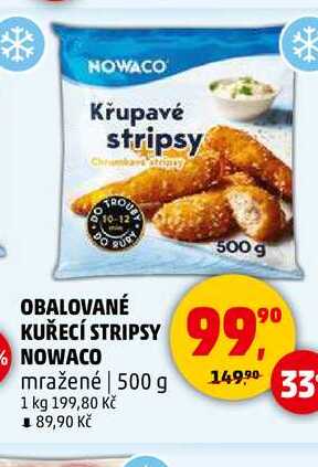 OBALOVANÉ KUŘECÍ STRIPSY NOWACO, 500 g 