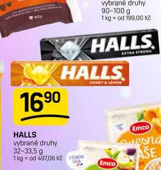 HALLS vybrané druhy 32-33,5 g 