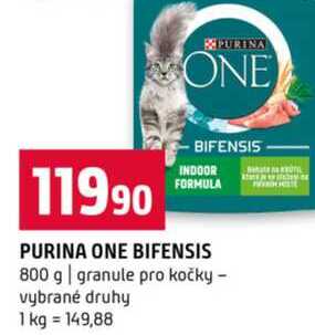 PURINA ONE BIFENSIS 800 g granule pro kočky vybrané druhy 