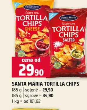 SANTA MARIA TORTILLA CHIPS 185 g solené 185 g sýrové