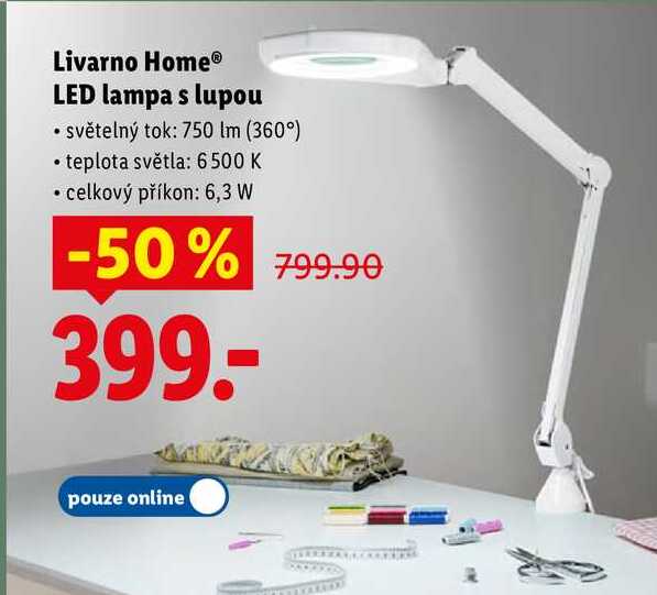 Livarno Home LED lampa s lupou 