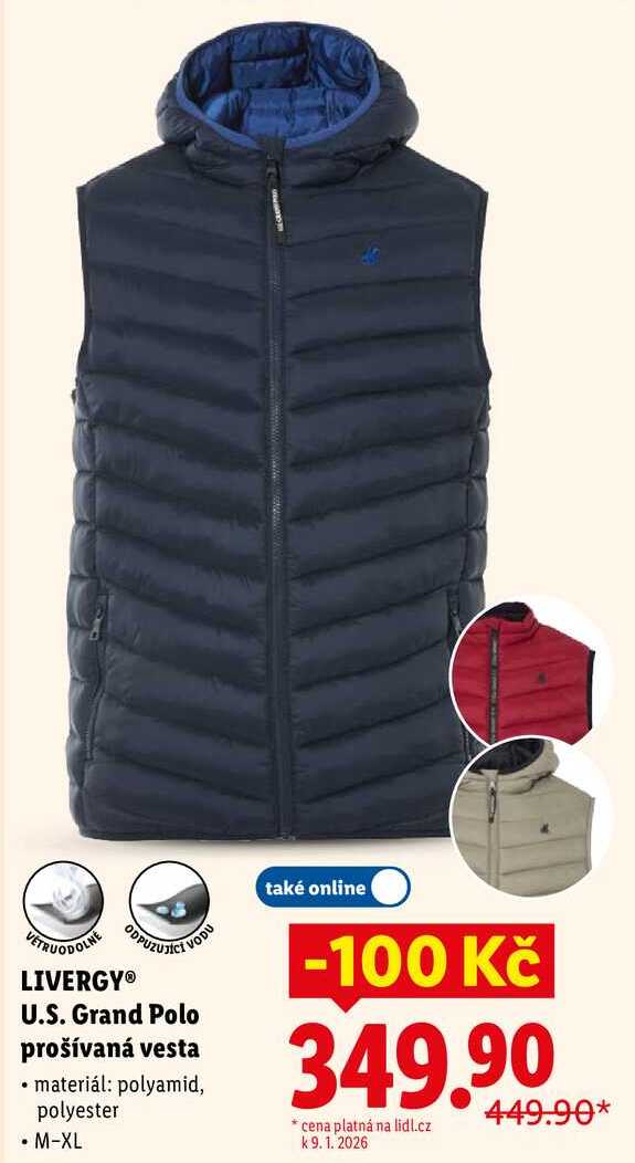 LIVERGY U.S. Grand Polo prošívaná vesta 
