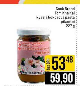 Cock Brand Tom Kha Kai kyselá kokosová pasta pikantni 227g
