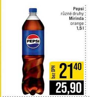 Pepsi různé druhy Mirinda orange 1,5l
