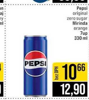 Pepsi original zero sugar Mirinda orange 7up 330 ml