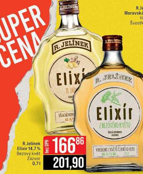 R.Jelinek Elixir 14,7% Bezový květ Zázvor 0,7l