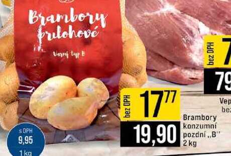 Brambory konzumní pozdní.,B" 2 kg 