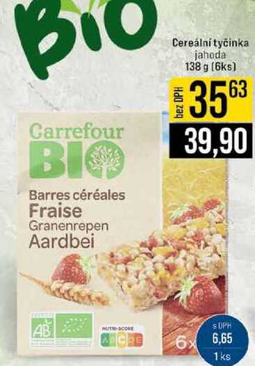 Cereální tyčinka jahoda 138 g (6ks) 