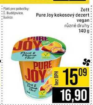 Zott Pure Joy kokosový dezert vegan různé druhy 140 g