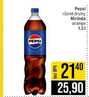 Pepsi různé druhy Mirinda orange 1,5l