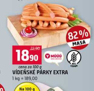 VÍDEŇSKÉ PÁRKY EXTRA 1 kg