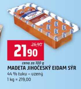 MADETA JIHOČESKÝ EIDAM SÝR 44% tuku uzený 