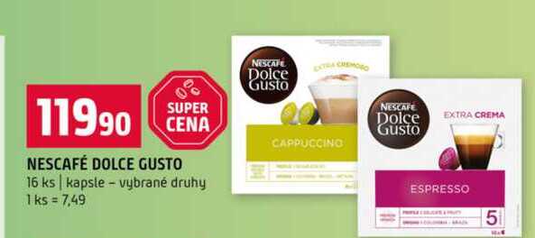 NESCAFÉ DOLCE GUSTO 16 ks kapsle vybrané druhy 