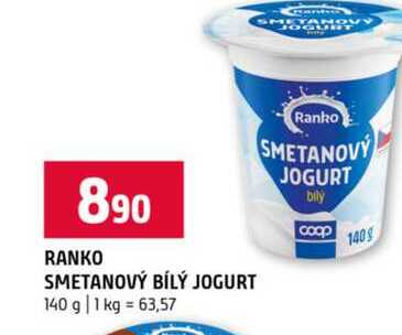 RANKO SMETANOVÝ BÍLÝ JOGURT 140 g