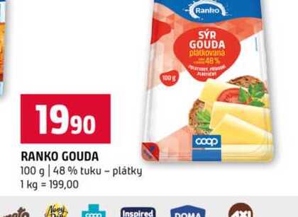 RANKO GOUDA 100 g 48 % tuku plátky 