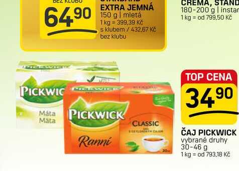 ČAJ PICKWICK vybrané druhy 30-46 g