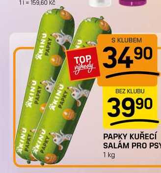 PAPKY KUŘECÍ SALÁM PRO PSY 1 kg 