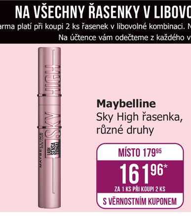 Maybelline Sky High řasenka, různé druhy