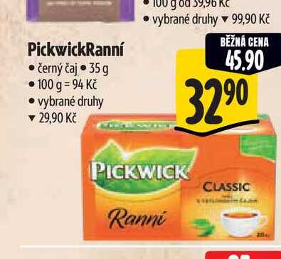 Pickwick Ranní černý čaj 35 g 