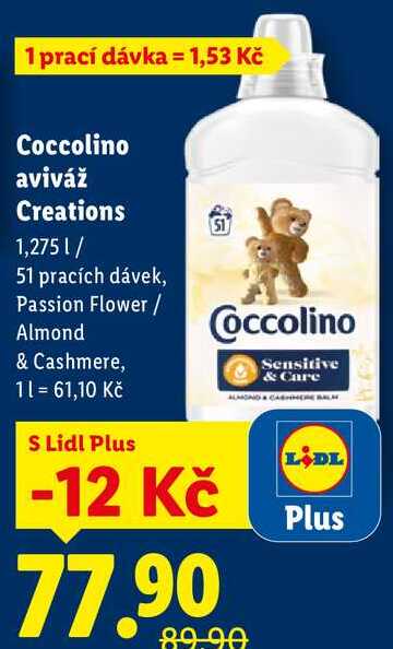 Coccolino aviváž Creations, 1,275 l/ 51 pracích dávek