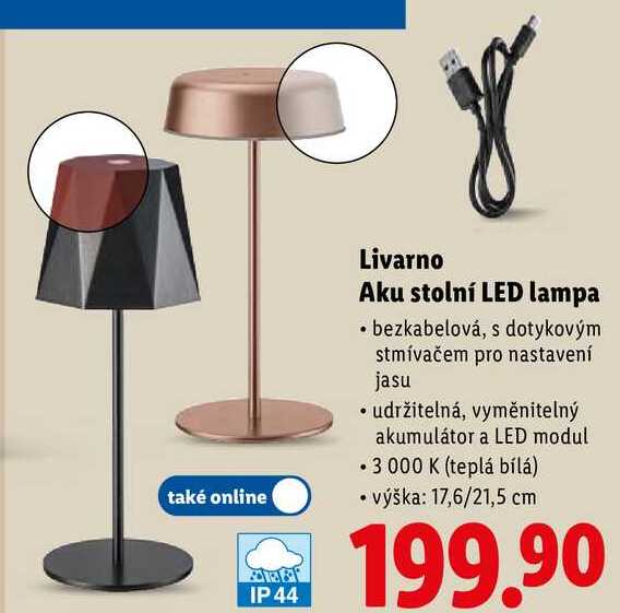 Livarno Aku stolní LED lampa