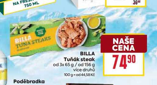 BILLA Tuňák steak od 3x 65 g/ od 156 g